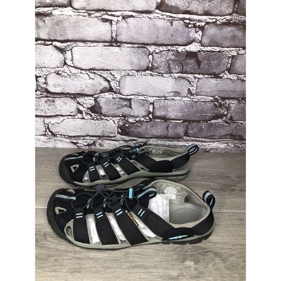 KEEN Black Blue Textile Synthetic Drawstring Hiking Sandas Women Sz 9M US/39.5EU - Picture 8 of 16